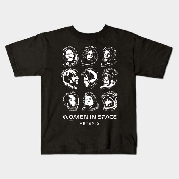 Women in Space: Artemis Team Kids T-Shirt by photon_illustration